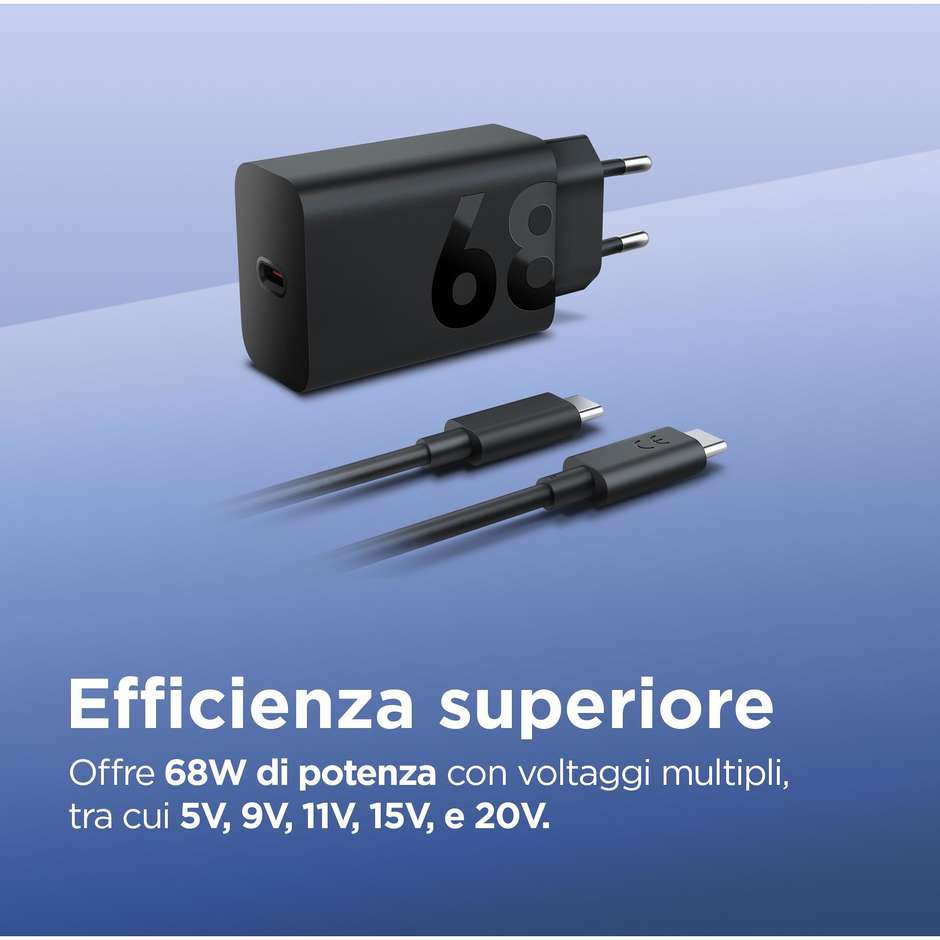 Lenovo Caricatore da Parete USB-C GaN 68W con Cavo 1,5 m Nero