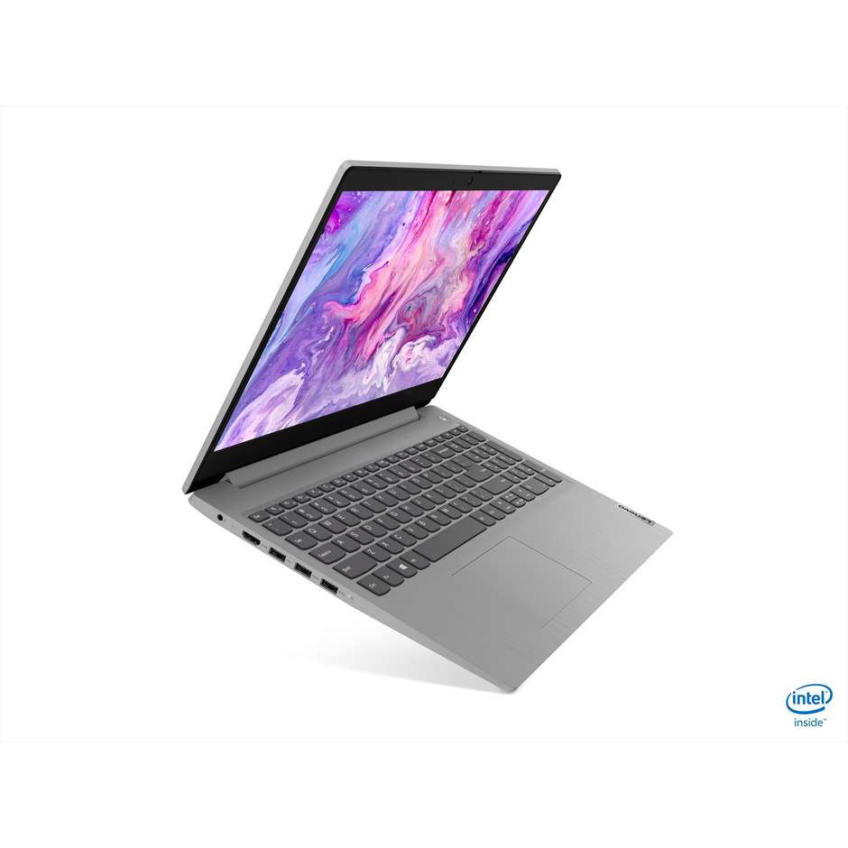 Lenovo IdeaPad 3  15.6" Full HD Intel Core i7 -10510U Netbook Ram 8 GB SSD 256 GB  Windows 11 Home Colore Grigio, Platino