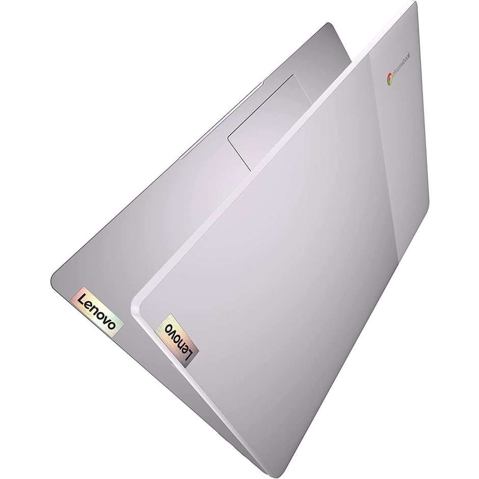 Lenovo IdeaPad 3 Chrome 15IJL6 (82N4004DIX) Chromebook 15.6" Full HD Intel Celeron N4500 RAM 8GB LPDDR4x Memoria 128GB eMMC ChromeOS Tastierino Numerico Grigio Platino
