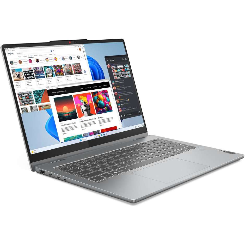 Lenovo IdeaPad 5 Notebook 2-in-1 14" Touch screen Ram 16 GB Memoria 512 GB Wi-Fi Windows 11 Home Colore Grigio