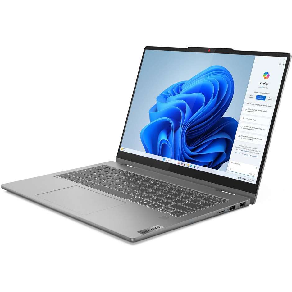 Lenovo IdeaPad 5 Notebook 2-in-1 14" Touch screen Ram 16 GB Memoria 512 GB Wi-Fi Windows 11 Home Colore Grigio