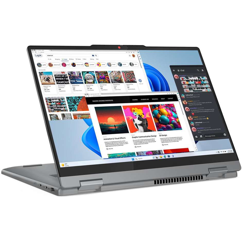 Lenovo IdeaPad 5 Notebook 2-in-1 14" Touch screen Ram 16 GB Memoria 512 GB Wi-Fi Windows 11 Home Colore Grigio