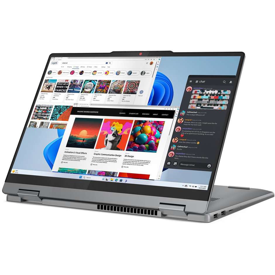 Lenovo IdeaPad 5 Notebook 2-in-1 14" Touch screen Ram 16 GB Memoria 512 GB Wi-Fi Windows 11 Home Colore Grigio