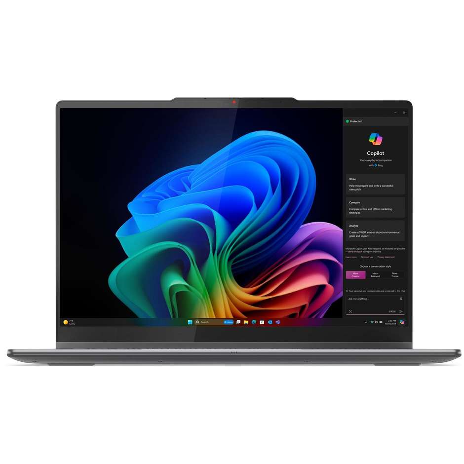 Lenovo Yoga 7i Notebook Convertibile 2-in-1 14" Ram 16 GB Memoria 512 GB - Windows 11 Home Colore Grigio