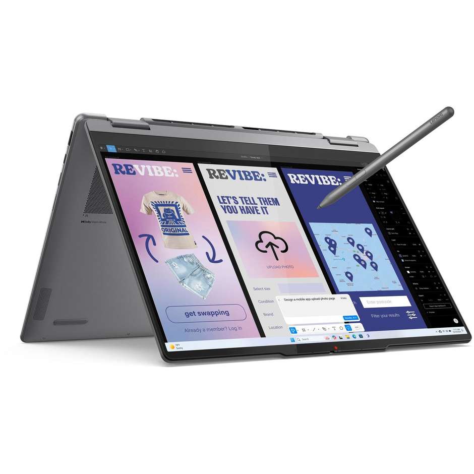 Lenovo Yoga 7i Notebook Convertibile 2-in-1 14" Ram 16 GB Memoria 512 GB - Windows 11 Home Colore Grigio