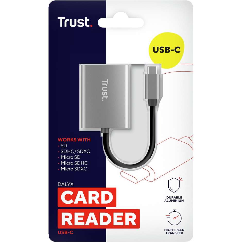 lettore schede dalyx sd/microsd usb-c