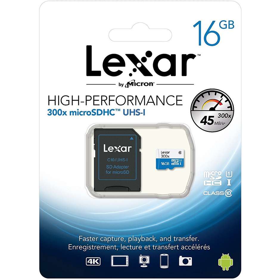 Lexar 300x LSDMI16GBB Memoria Flash Micro SDHC 16 Gb Classe 10