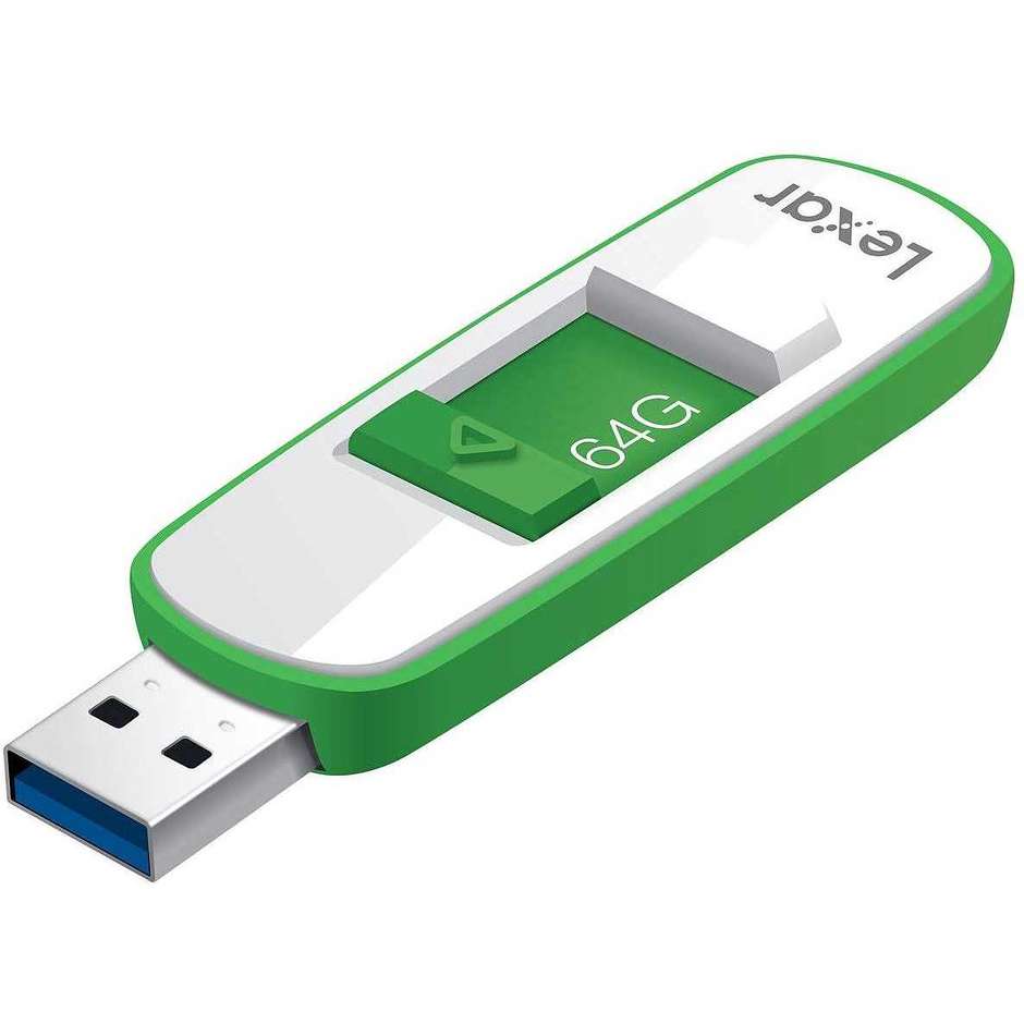 Lexar 932922 JumpDrive S75 pen drive 64 GB USB 3.0 colore bianco e verde
