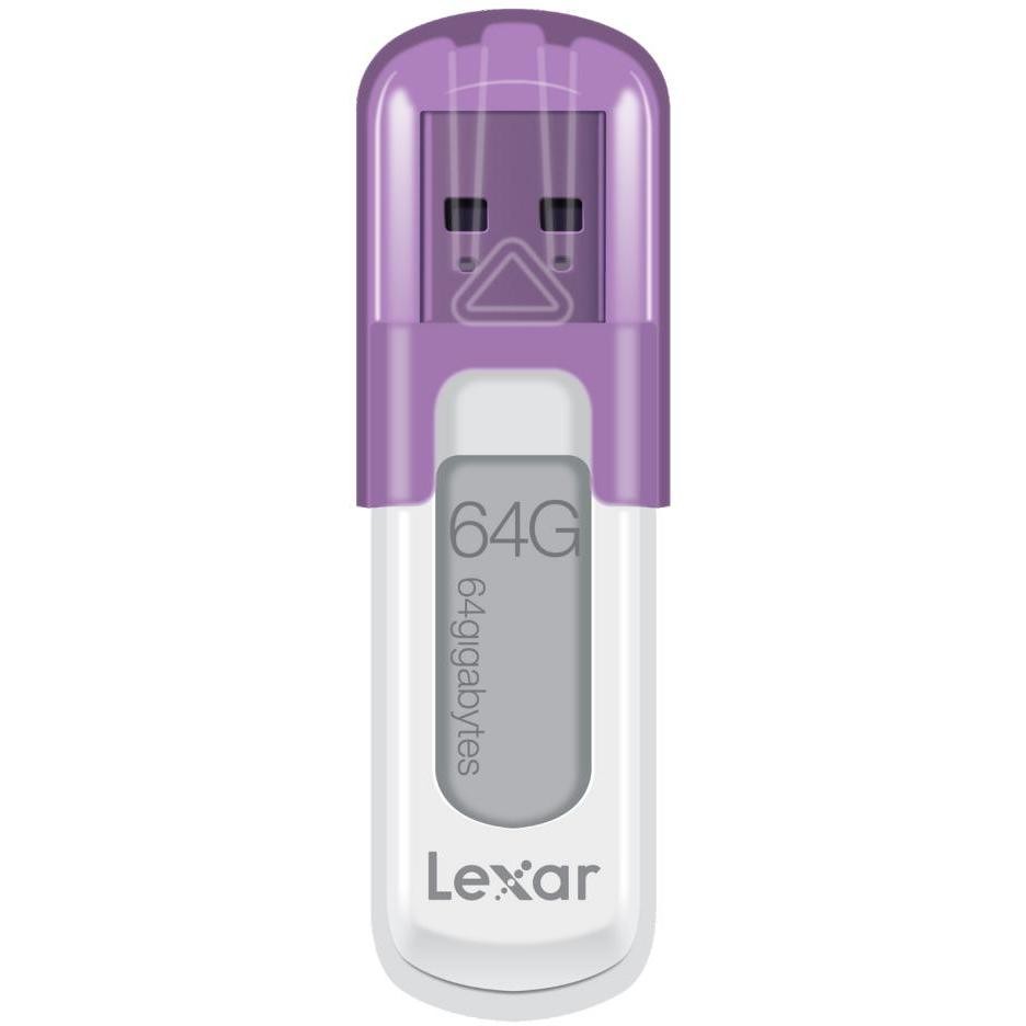 Lexar JumpDrive S50 64GB (LJDS50-64GABEU) Chiavetta USB 2.0 con Coperchio Scorrevole Viola/Bianco