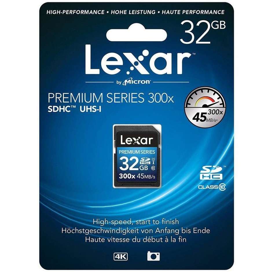 Lexar LSD32GBBNL Memory Card SDHC 32 GB Classe 10 300x 45 MB/s 932801