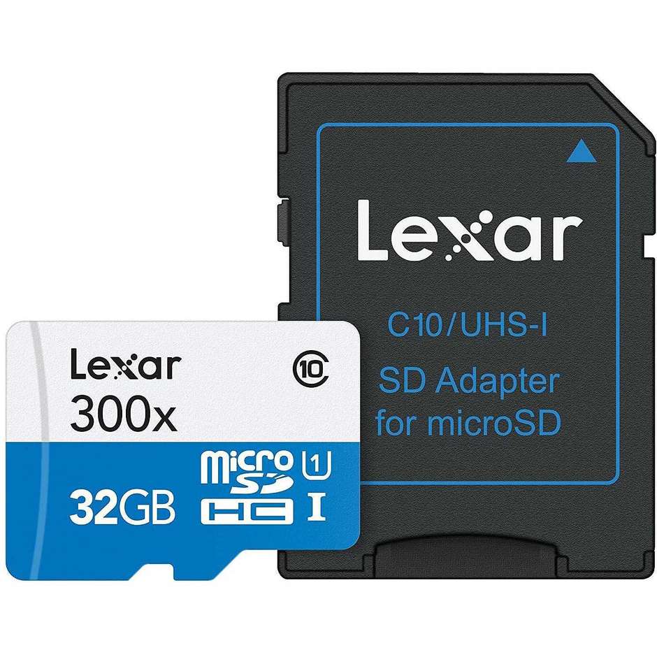 Lexar Media LSDMI32GBB Micro SD memoria 32 GB 45 MB/s + Adattatore SD