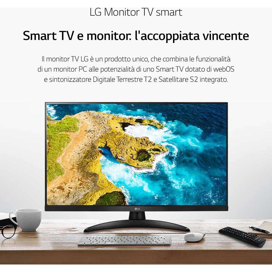LG 27TQ615S-P Smart TV 27" LED Full HD webOS Colore Black
