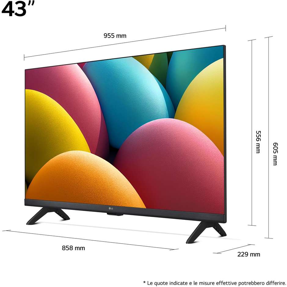 LG 43LR6000LA Smart TV LED 43" Full HD HDR webOS23 Wi-Fi Nero