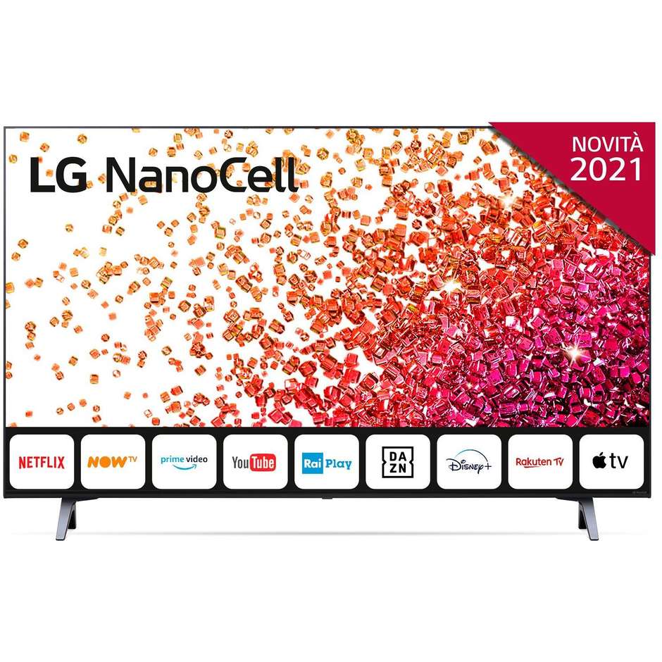 LG 43NANO756PR TV LED Nanocell 43'' 4K Ultra HD Smart TV Wi-Fi Classe G colore cornice nero