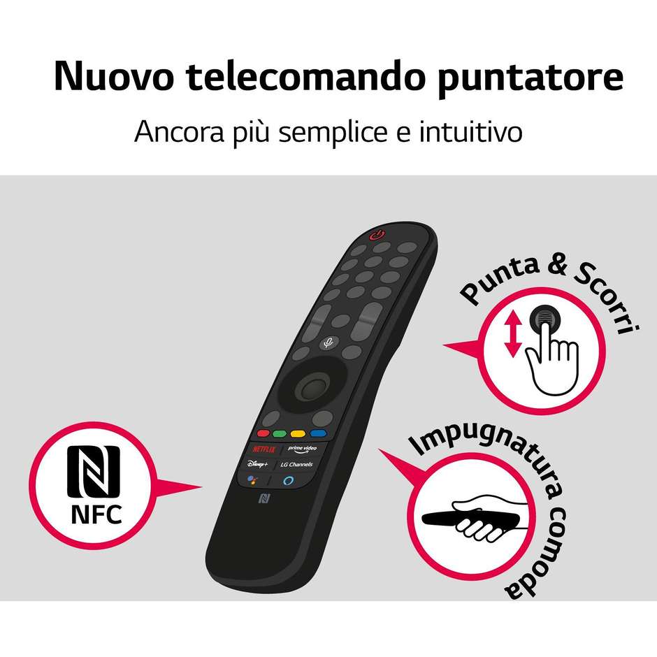 LG 43NANO756PR TV LED Nanocell 43'' 4K Ultra HD Smart TV Wi-Fi Classe G colore cornice nero