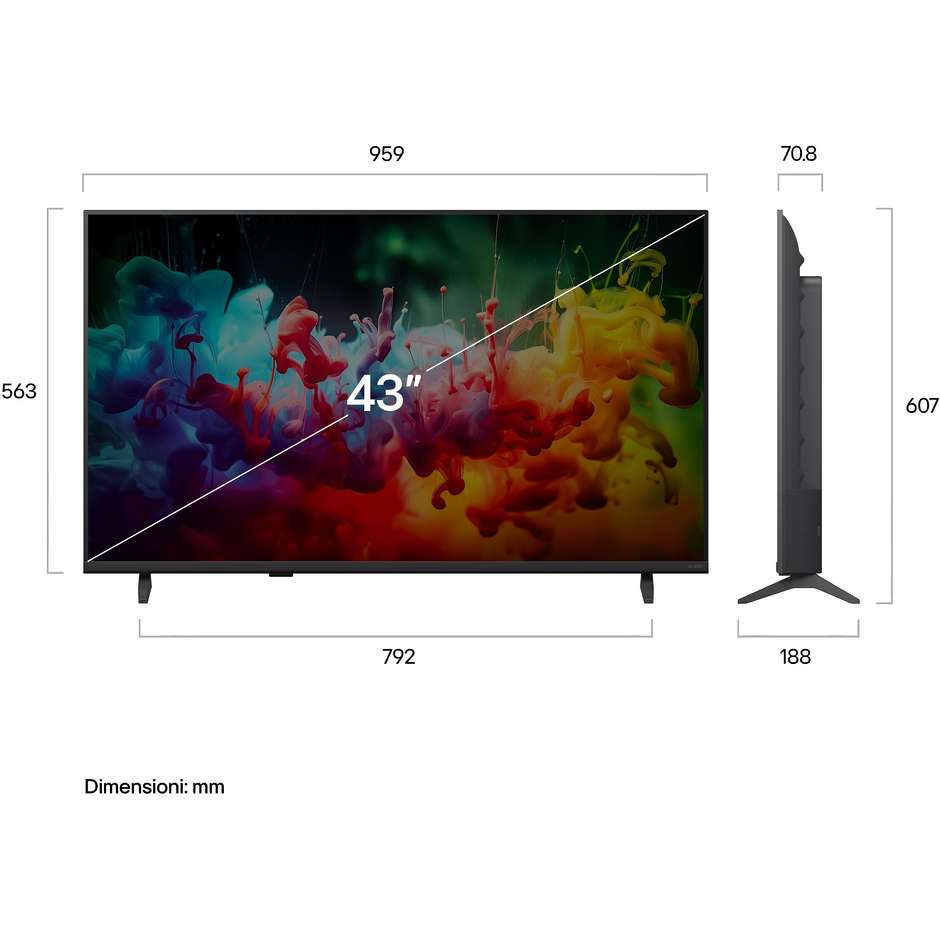LG 43QNED70B6C QNED MiniLED 4K Smart TV 43" 60 Hz Nero