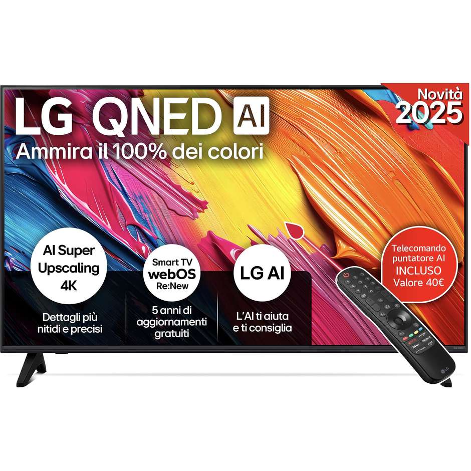 LG 43QNED7A06A.API Smart TV 43" LED 4K Ultra HD webOS Colore Black