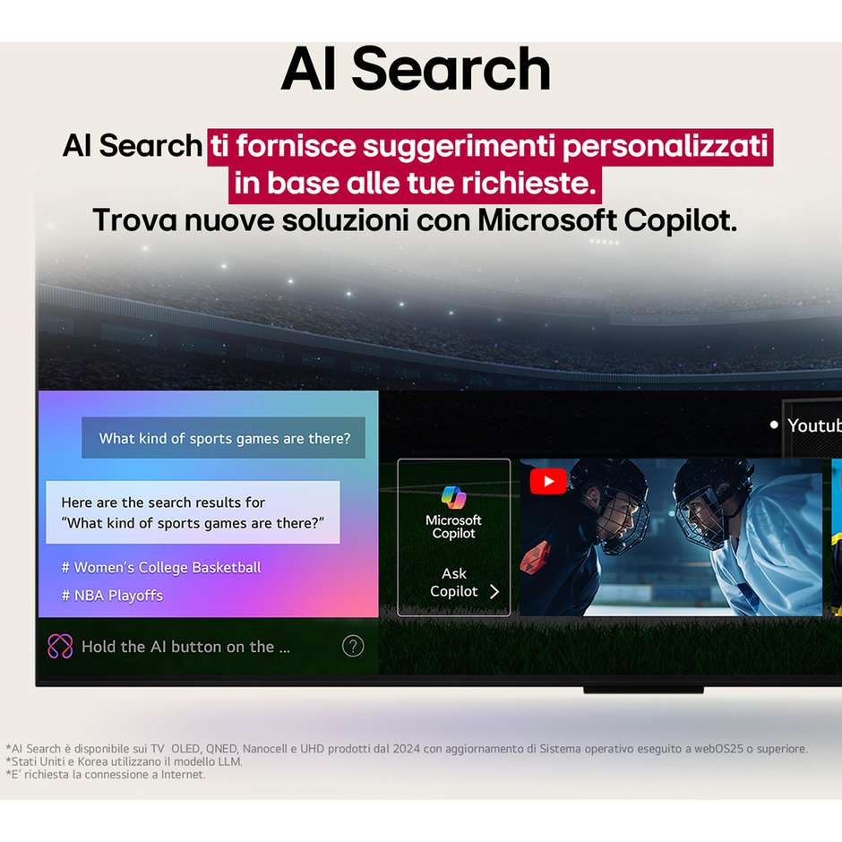 LG 43QNED7A06A.API Smart TV 43" LED 4K Ultra HD webOS Colore Black