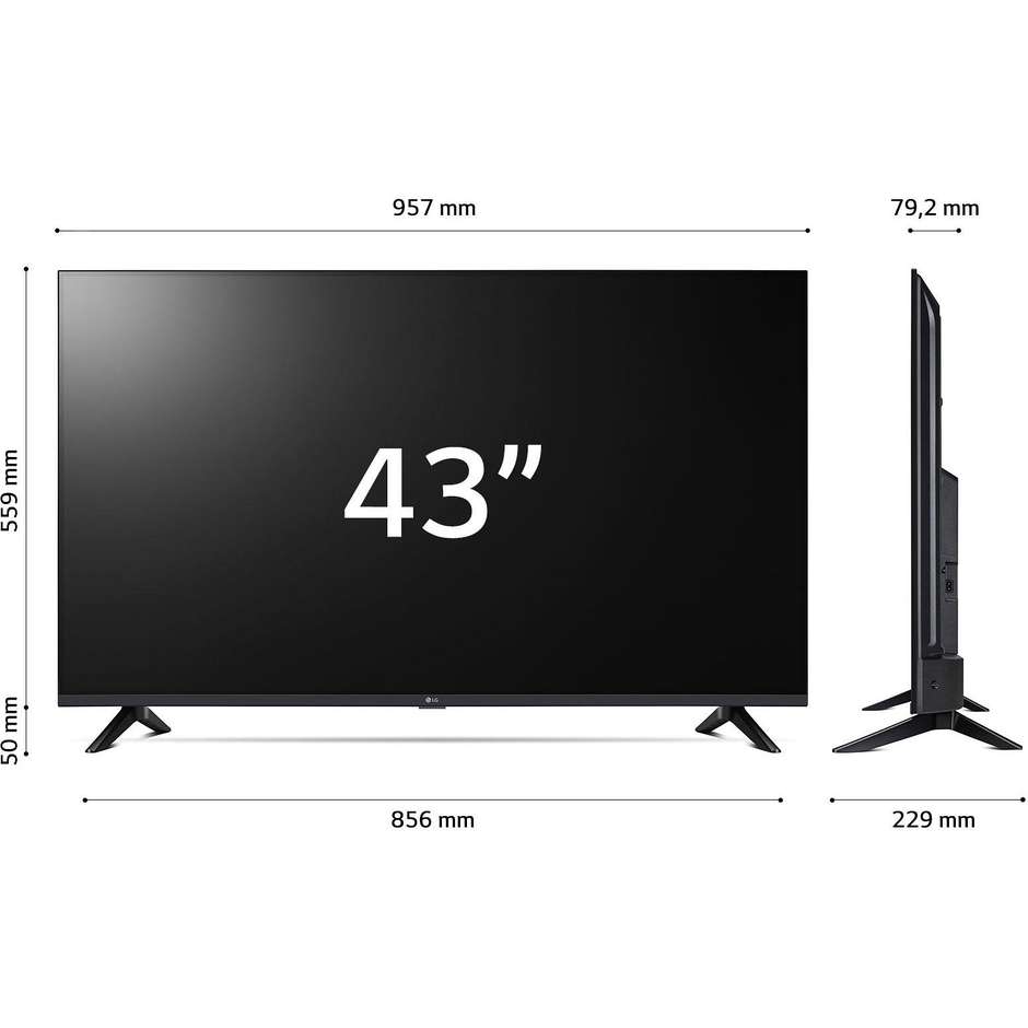LG 43UR73006L TV LED 43'' 4K Ultra HD Smart TV Wi-Fi Classe G Colore Nero