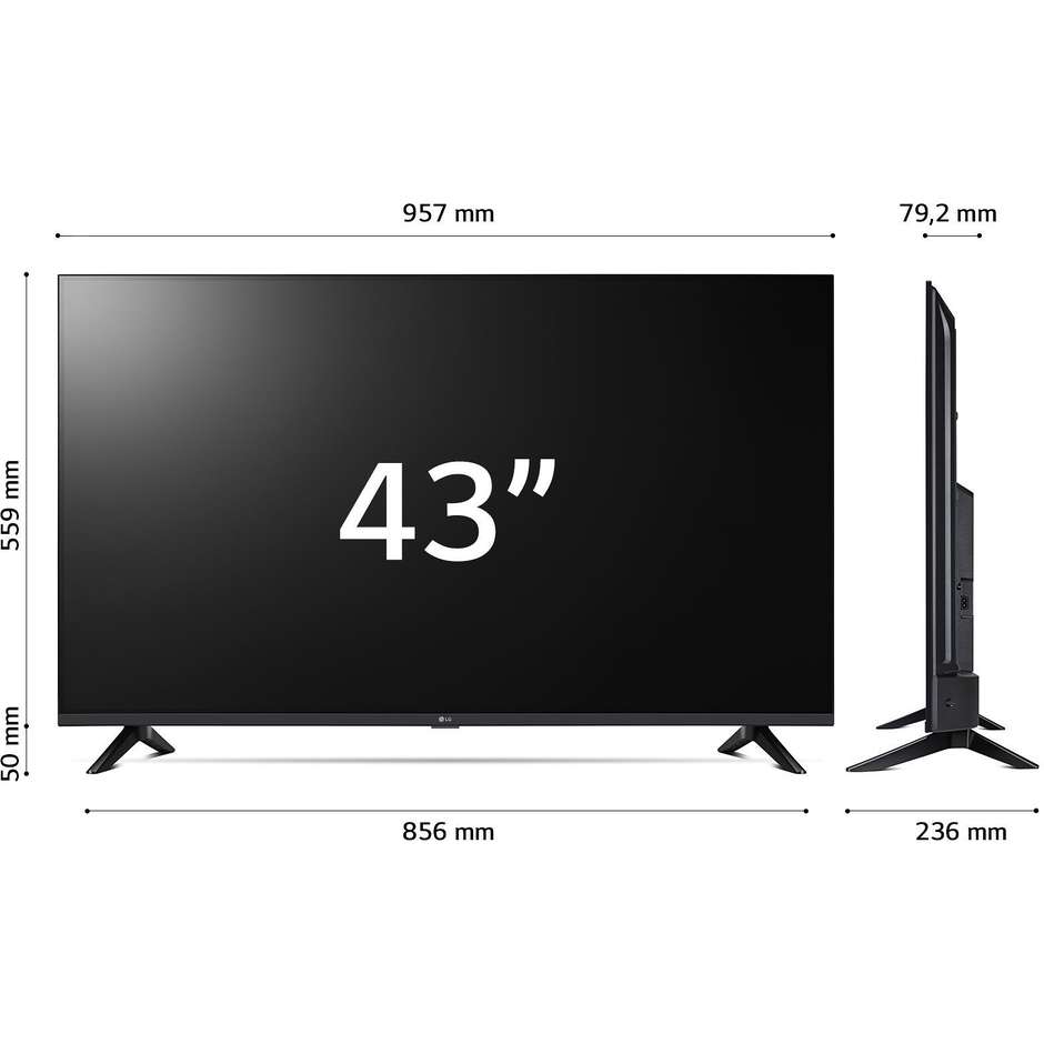 LG 43UT73006LA Tv Led 43" 4K Ultra HD Smart Tv Wi-Fi Classe G Colore Nero