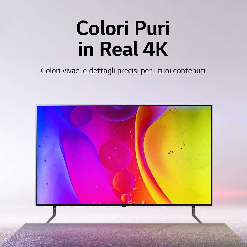 LG 50NANO826Q Tv LED 50" 4K Ultra HD Smart TV Wi-Fi Classe F Colore cornice Nero