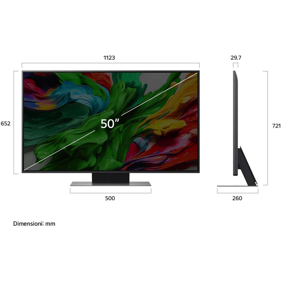 LG 50QNED86A6C.API Smart TV 50" LED 4K Ultra HD webOS Colore Black