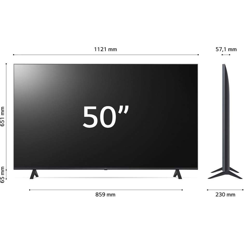 LG 50UR78006L TV LED 50'' 4K Ultra HD Smart TV Classe F Colore Nero