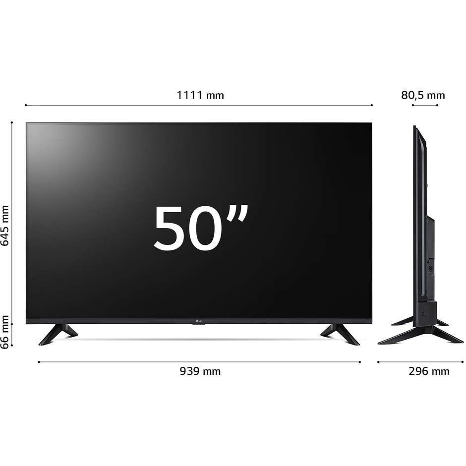 LG 50UT73006LA TV LED 50''4K Ultra HD Smart TV Wi-Fi Classe G Colore Nero