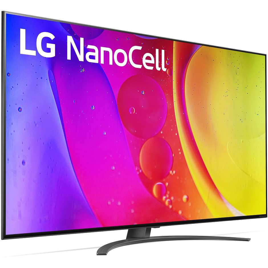 LG 55NANO826Q Tv LED 55" 4K Ultra HD Smart TV Wi-Fi Classe G Colore cornice Grigio, Nero