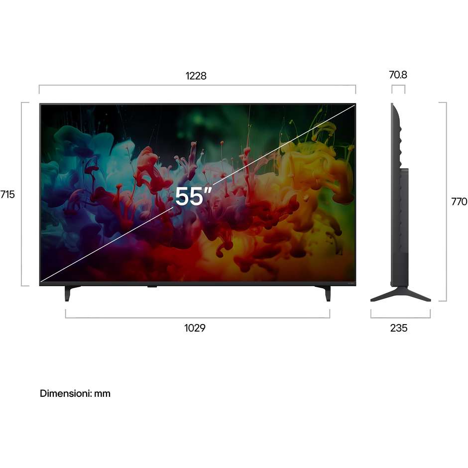 LG 55QNED70B6C Smart TV 55" 4K QNED MiniLED HDR webOS Nero