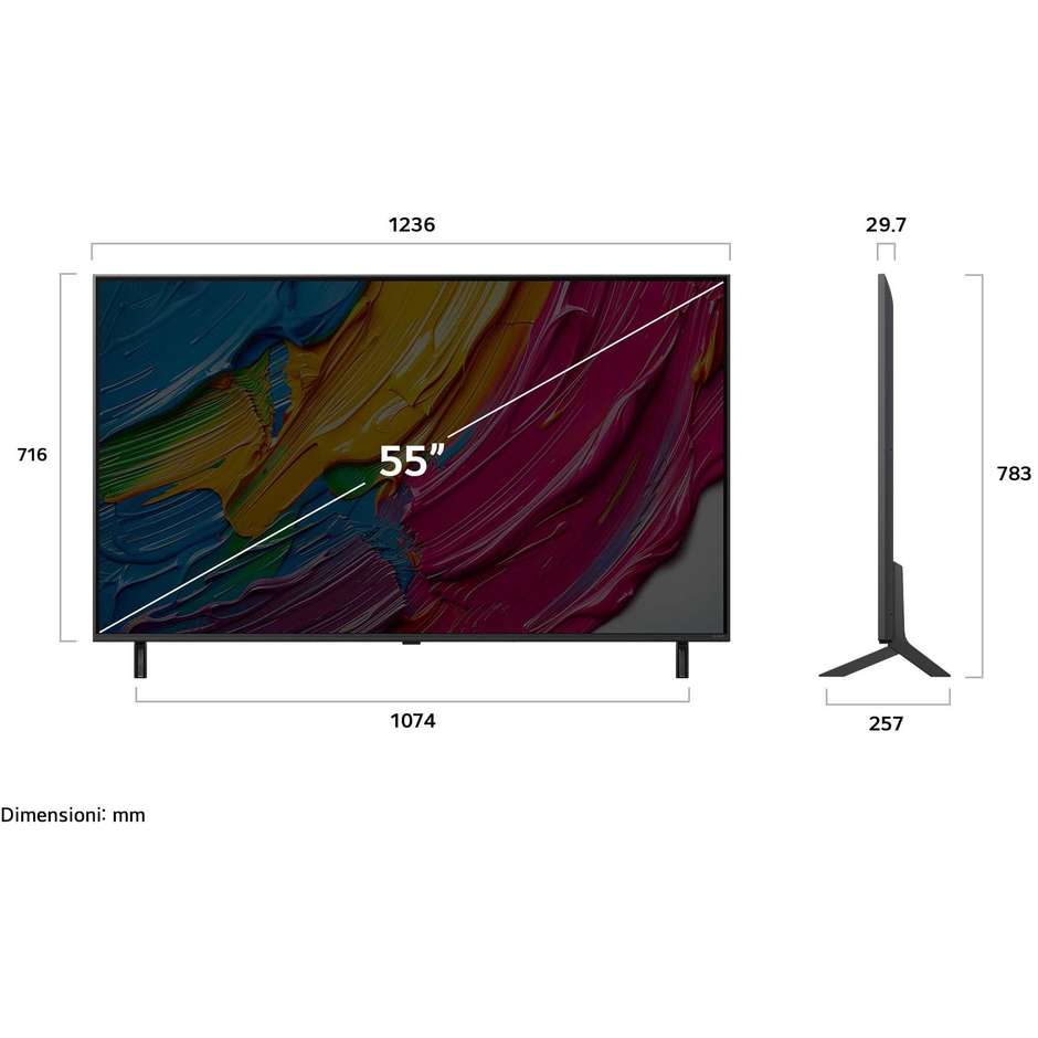 LG 55QNED80A6A.API Smart TV 55" LED 4K Ultra HD webOS Colore Black