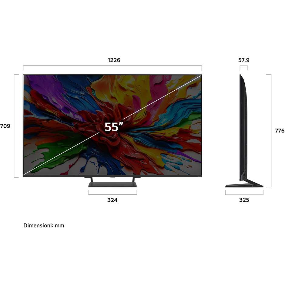 LG 55QNED93A6A QNED TV 55" 4K Ultra HD Smart TV Wi-Fi Classe G Colore Nero