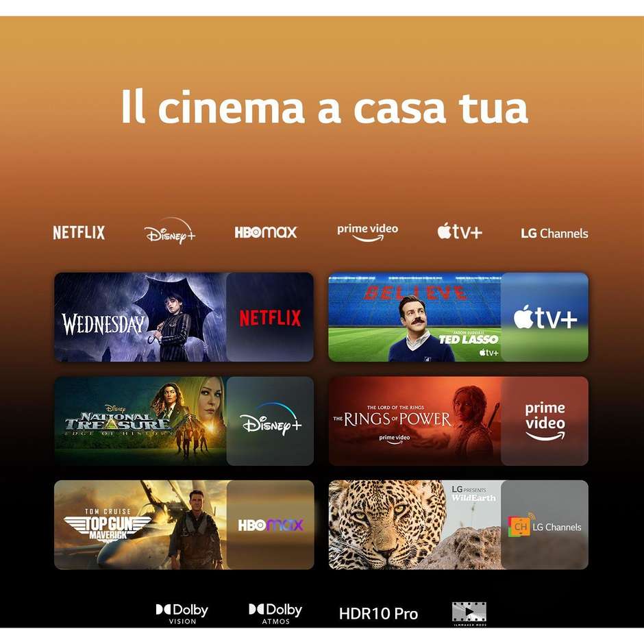 LG 65QNED826R TV 65" QNED 4K Ultra HD Smart TV Wi-Fi Classe E Colore Nero
