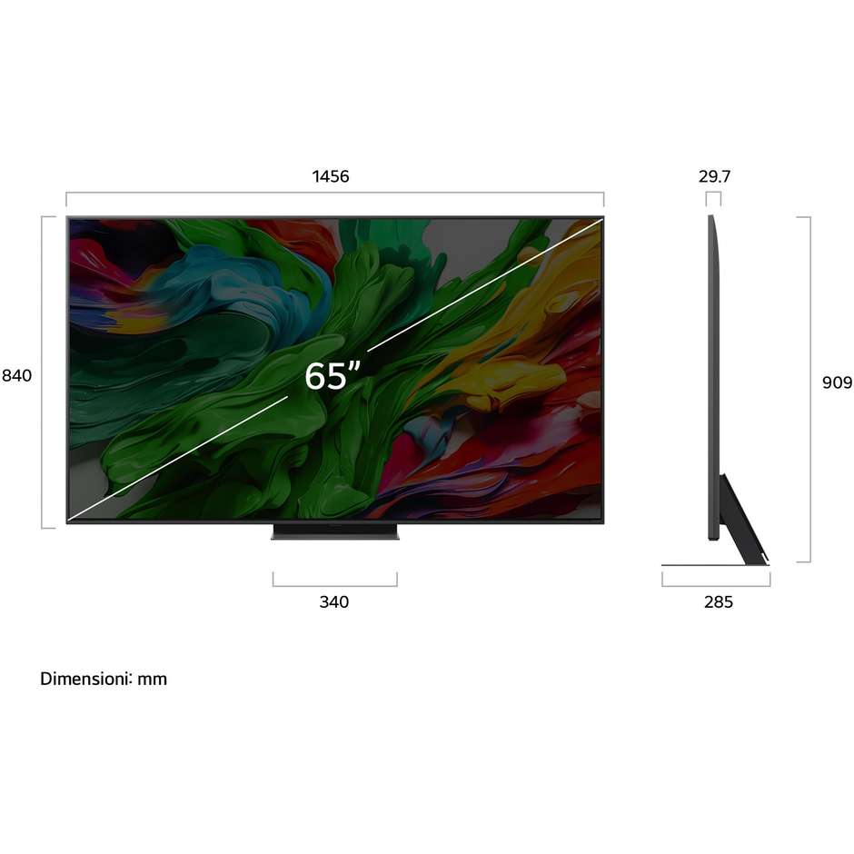 LG 65QNED86A6A TV QNED 65'' 4K Ultra HD Smart TV Wi-Fi Classe E Colore Nero