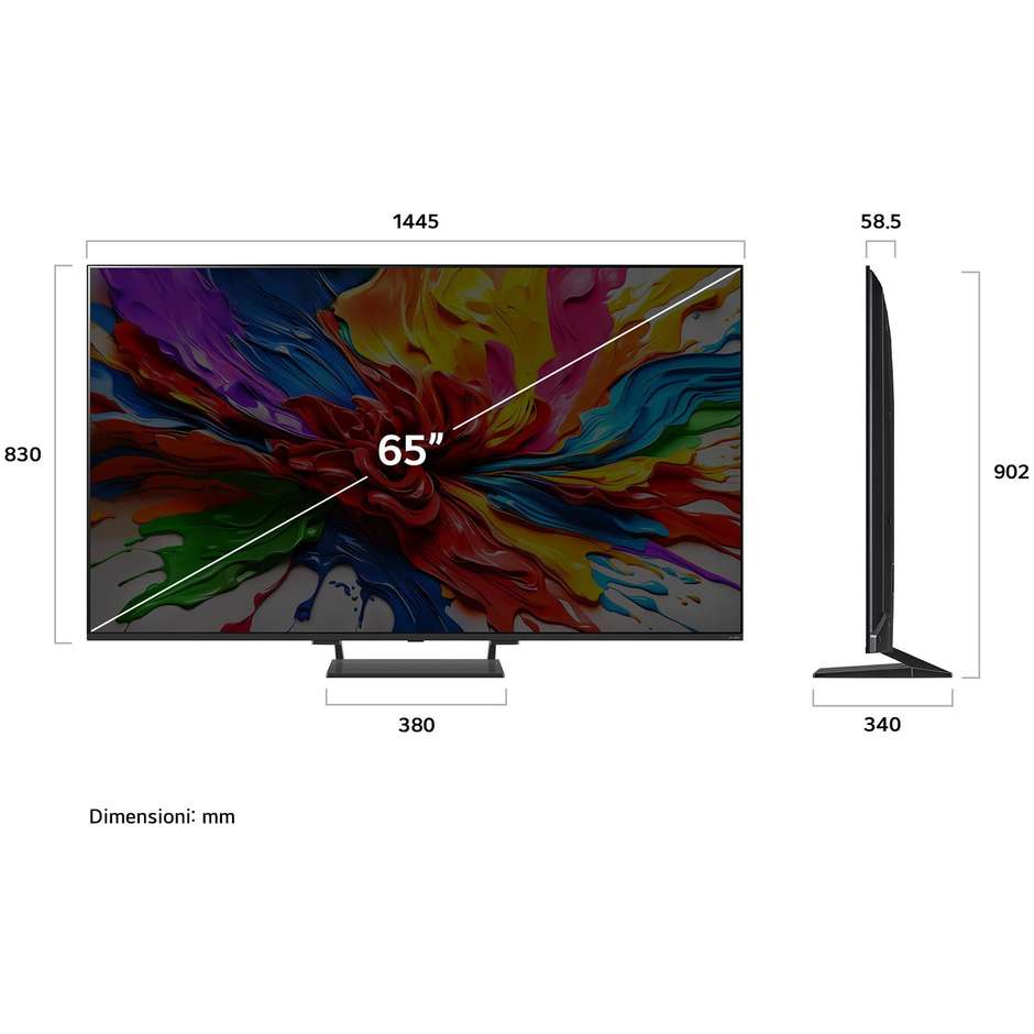LG 65QNED93A6A TV QNED evo 65" 4K Ultra HD Smart TV Wi-Fi Classe G Colore Nero