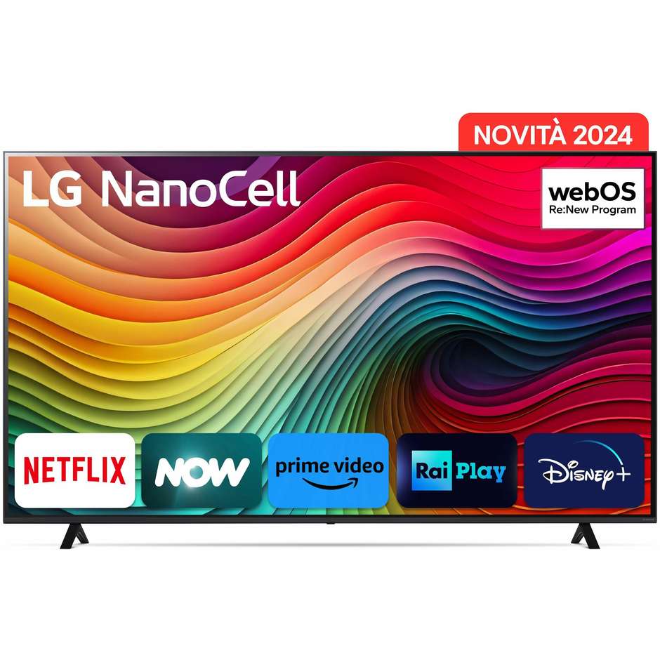 LG 75NANO82T6B Tv NanoCell 75" 4K Ultra HD Smart Tv  Wi-Fi Classe G Colore Nero