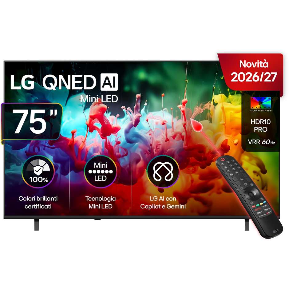 LG 75QNED70B6A TV QNED MiniLED 75" 4K HDR Nero