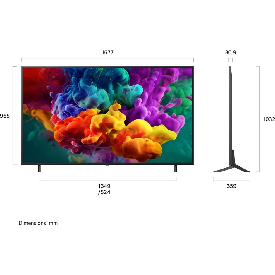 LG 75QNED86B6B Smart TV QNED MiniLED 4K da 75 pollici con webOS 26