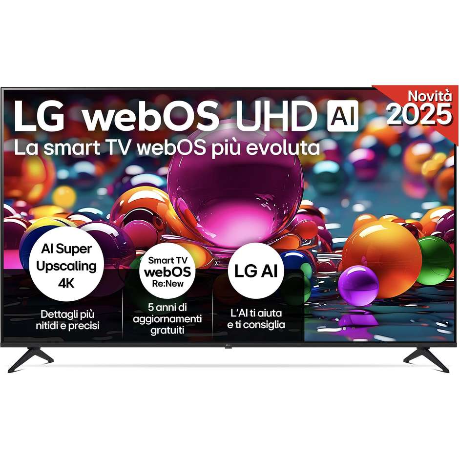 LG 86UA75006LA TV LED 86'' 4K Ultra HD Smart TV Wi-Fi Classe F Colore Nero