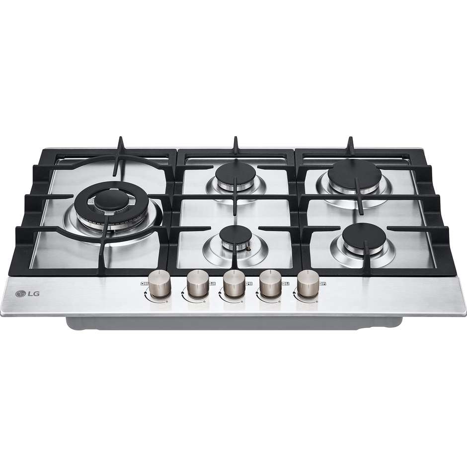 LG CBGZ3016S piano a gas 75 cm, 5 fuochi, tripla corona e griglie ghisa