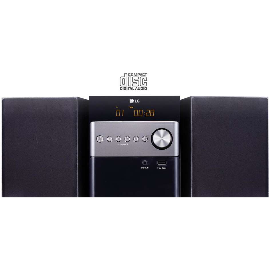 LG CM1560 stereo micro Hi-Fi 2.0 con lettore CD USB Bluetooth colore nero