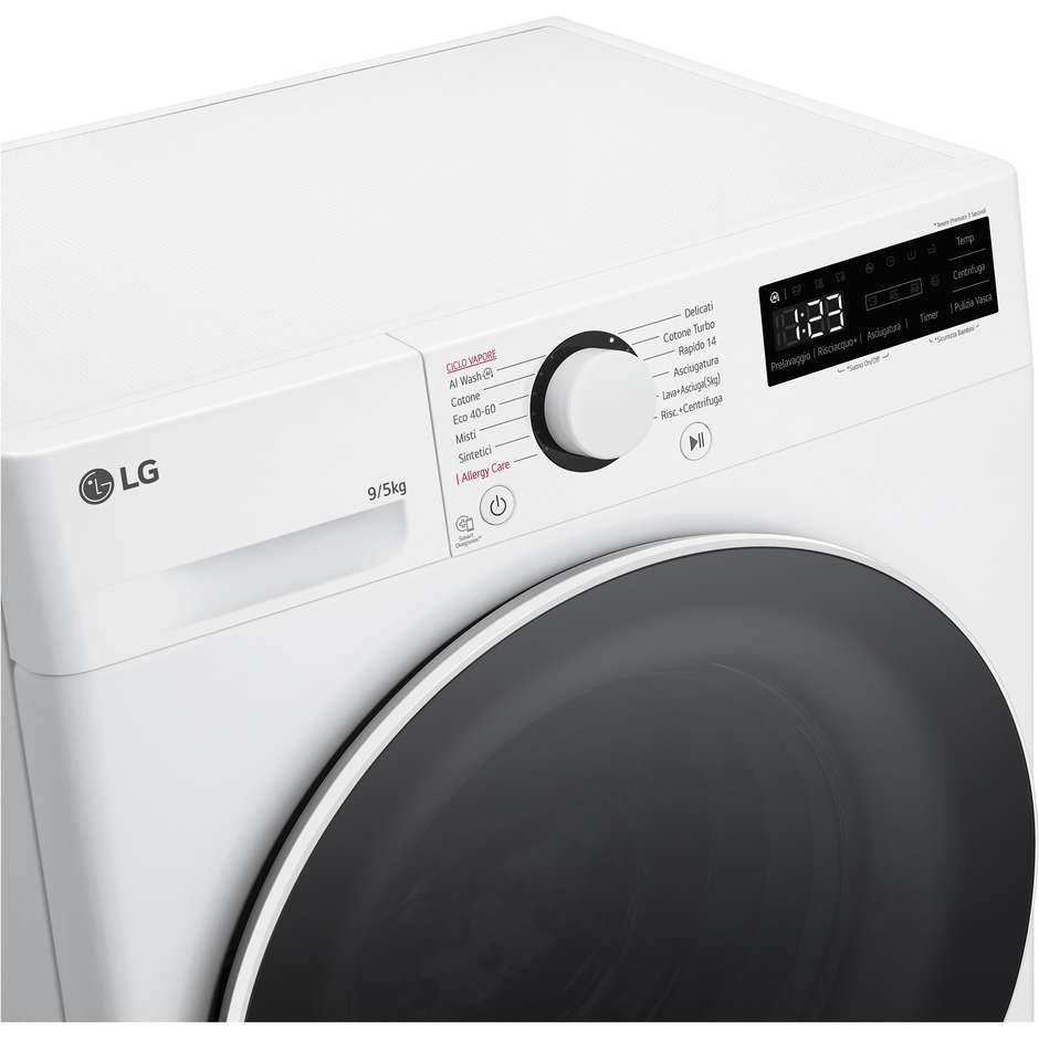 Lg D2R5S09TSWW Lavasciuga 9+5 kg 1160 Giri/min Classe E Nero