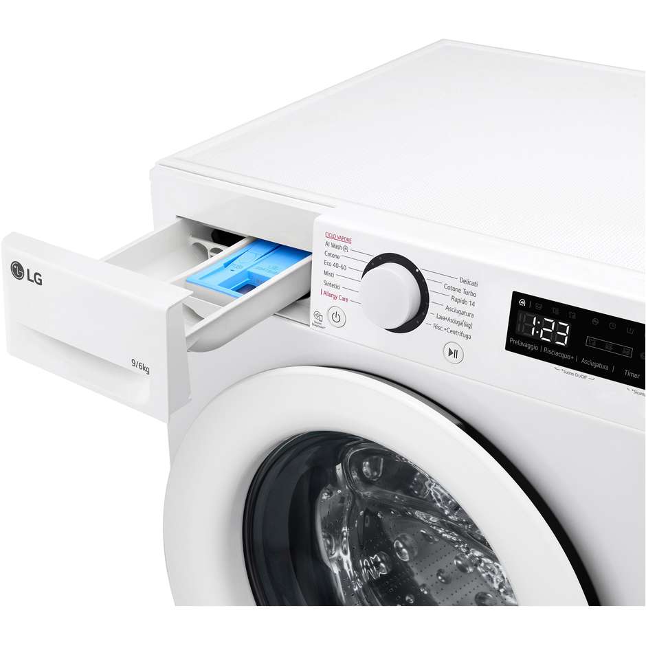 LG D4R3009NSWW Lavasciuga Carica Frontale 9+6 Kg 1400 Giri/min Classe D Colore Bianco