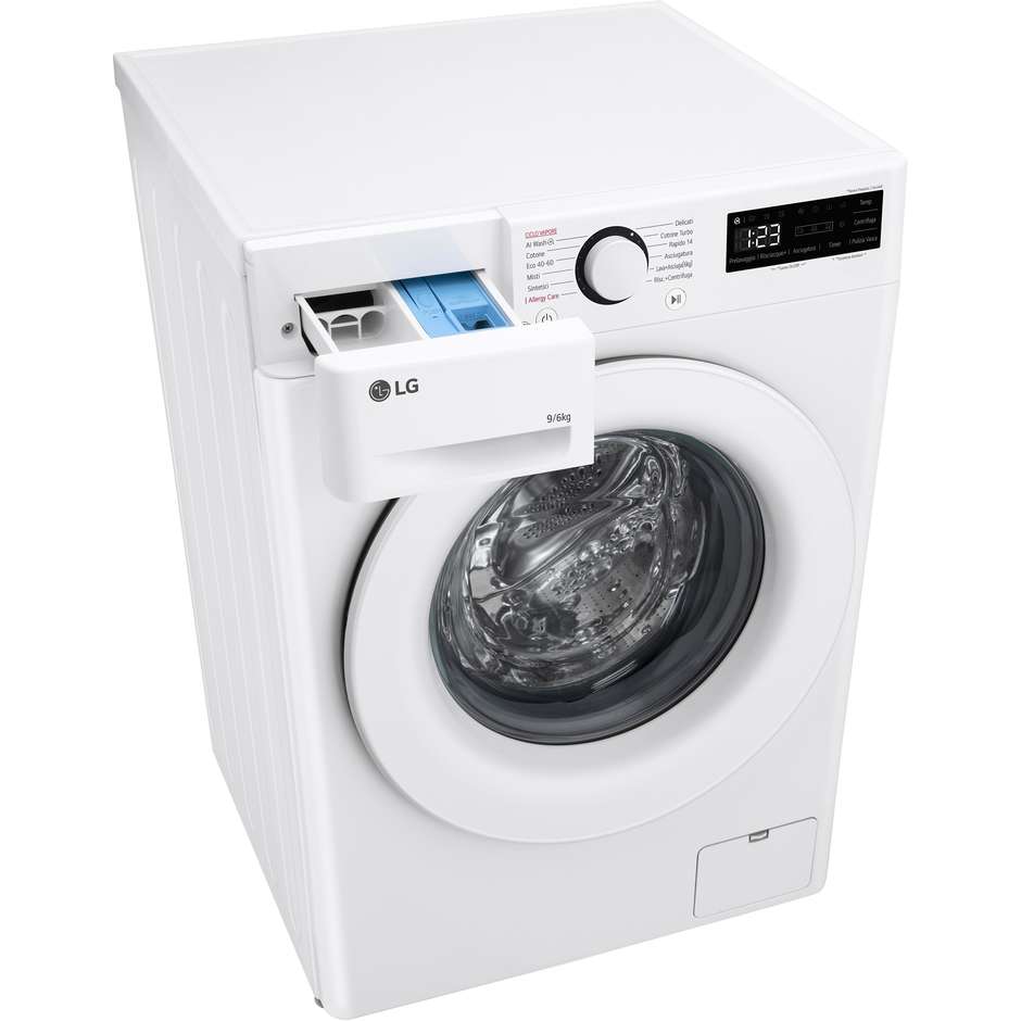 LG D4R3009NSWW Lavasciuga Carica Frontale 9+6 Kg 1400 Giri/min Classe D Colore Bianco