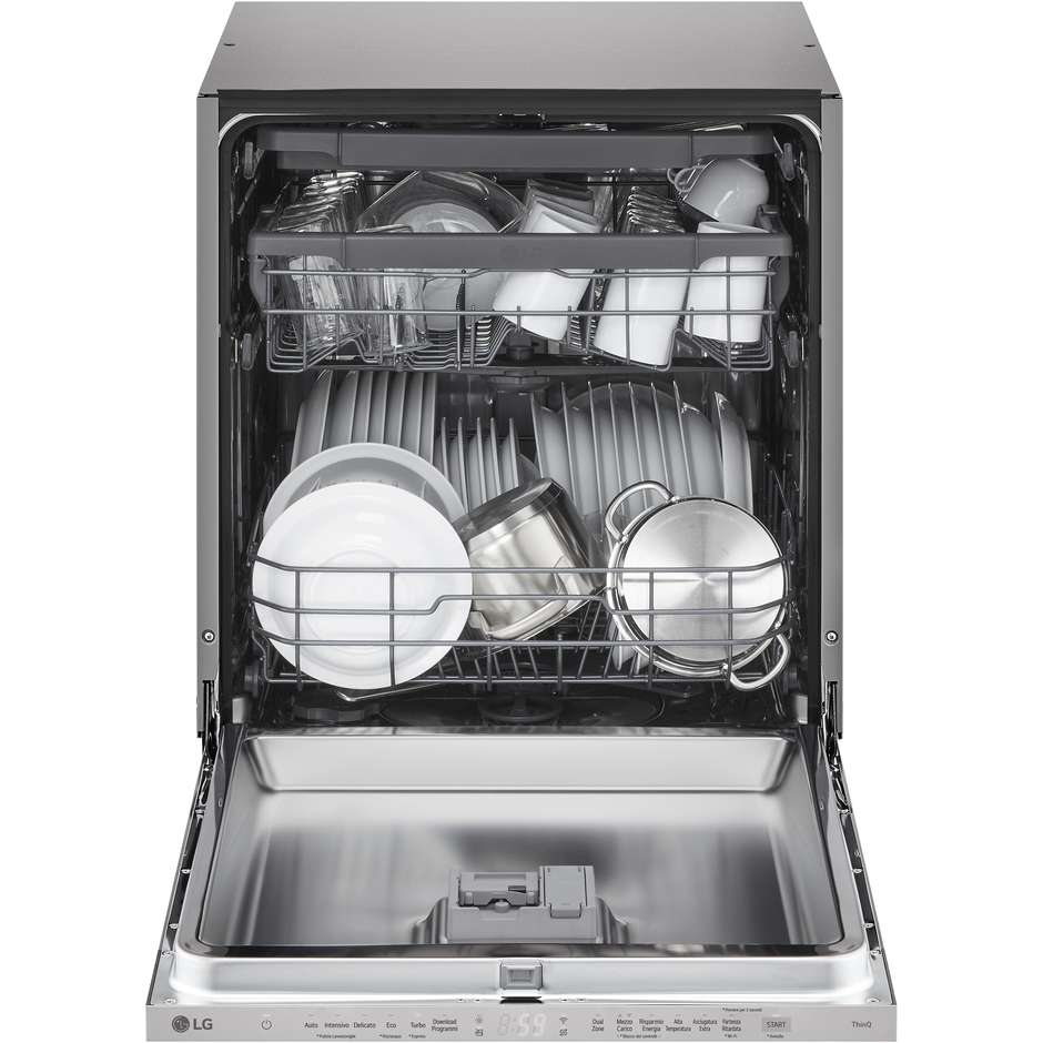 LG DB243TX Lavastoviglie a scomparsa totale 14 Coperti 10 Programmi Classe D Wi-Fi Colore Acciaio inox