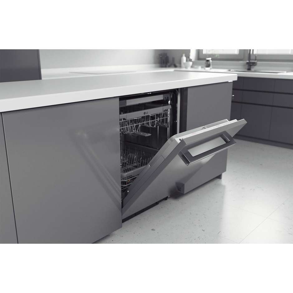 LG DB365TXS Lavastoviglie a Scomparsa Totale 60 cm 14 Coperti Classe A TrueSteam QuadWash Smart Inverter Wi-Fi