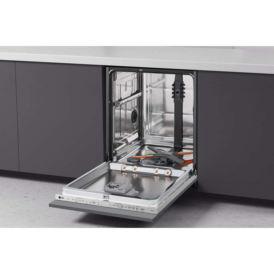 LG DB365TXS Lavastoviglie a Scomparsa Totale 60 cm 14 Coperti Classe A TrueSteam QuadWash Smart Inverter Wi-Fi