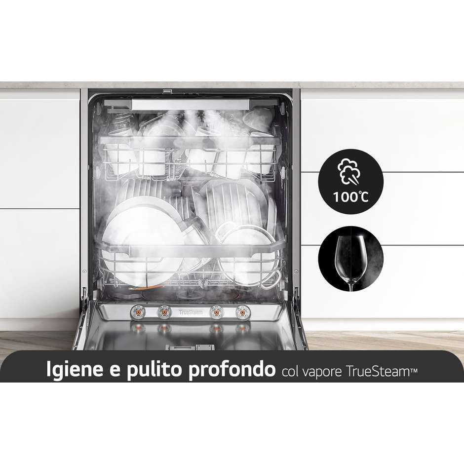 LG DB365TXS Lavastoviglie da incasso 14 Coperti 10 Programmi Wi-Fi Classe B Colore Bianco