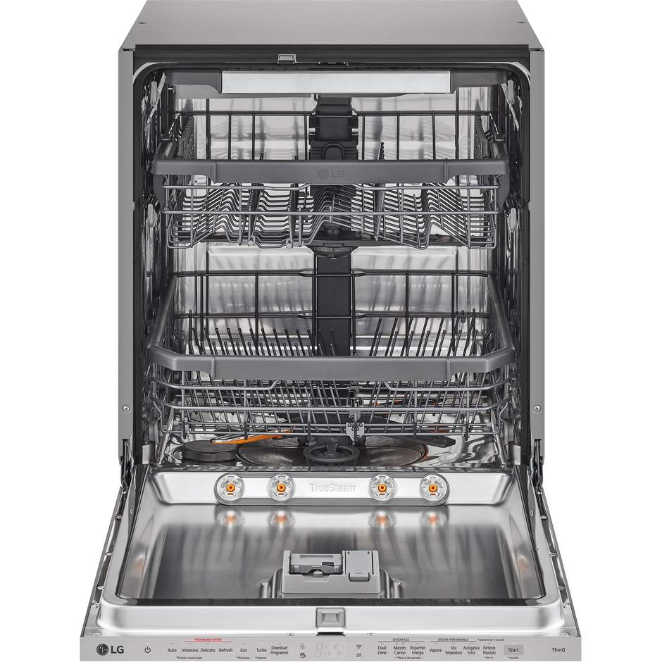LG DB365TXS Lavastoviglie da Incasso a Scomparsa Totale 60 cm Standard 14 Coperti 10 Programmi Classe B 43 dB Cestelli Modulari