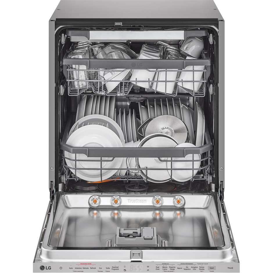 LG DB365TXS QuadWash lavastoviglie a scomparsa totale, 14 coperti, TrueSteam, Wi-Fi